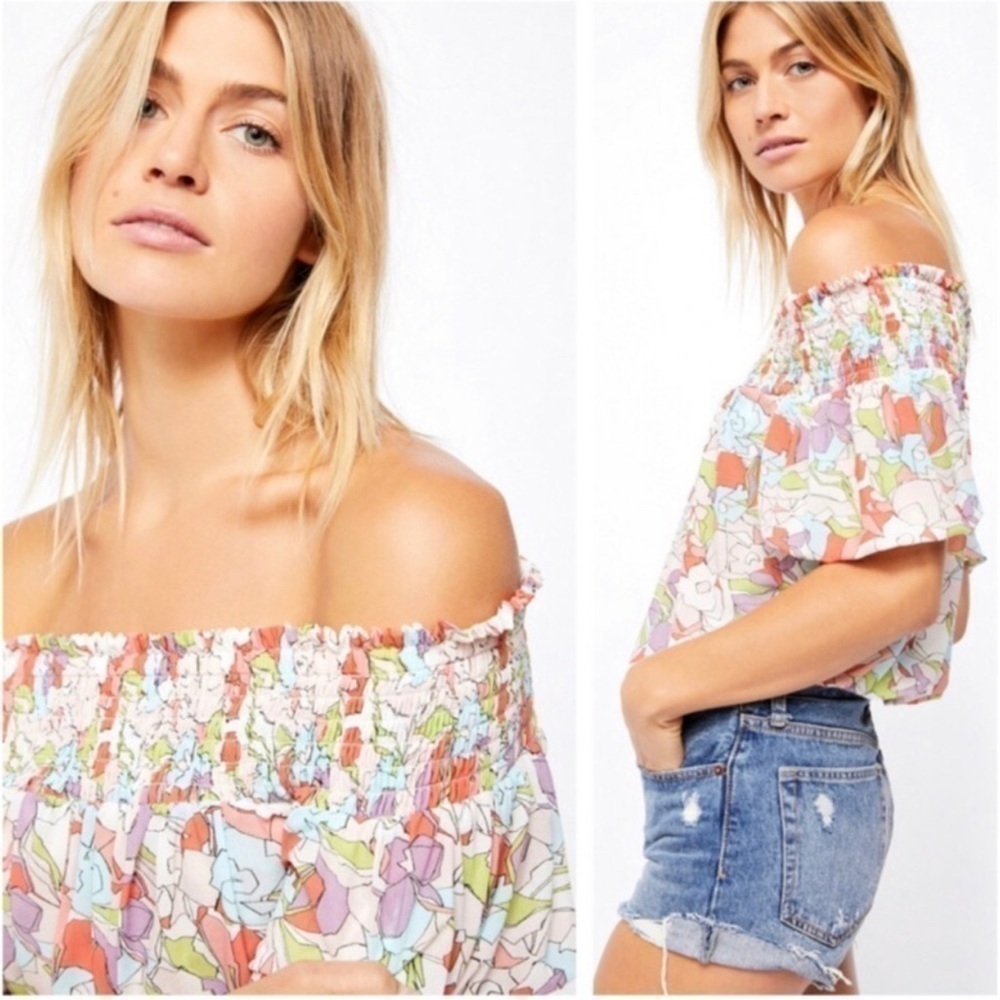 🌷HP Free People Technicolor Bubble Top